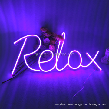 New 2021 Relax Custom Signature  Electronic Signs Bar Sign Decor Led Neon Light Sign